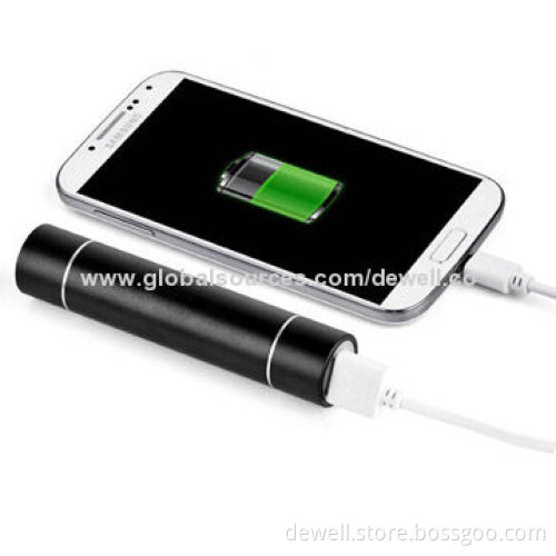 2,600mAh Samsung Battery Emergency Mobile Phone Chargers, Metal Case, 100 Lumens LED Flashlight